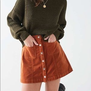 Urban Outfitters Faux Suede Mini Skirt, Button Down Women Skirt Size Small